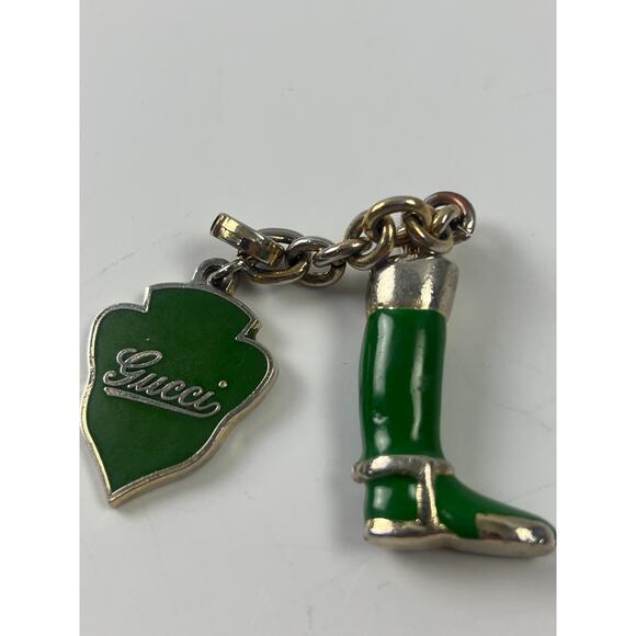 Gucci Green And Gold Key Chain Boot Bag Charm Missing Clip - Picture 1 of 2